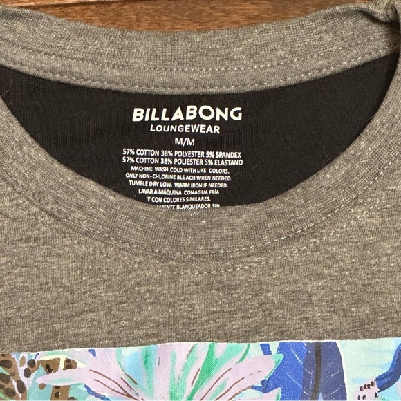 Billabong Loungewear Men’s Medium Gray Short Sleeve Wave Graphic T-Shirt New - Picture 3 of 5